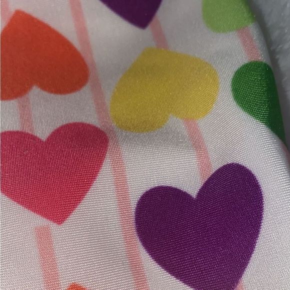 Girls Swimsuit WonderKids 1 Pc Pink Heart Beaded Bathing Swim Suit - Picture 2 of 8